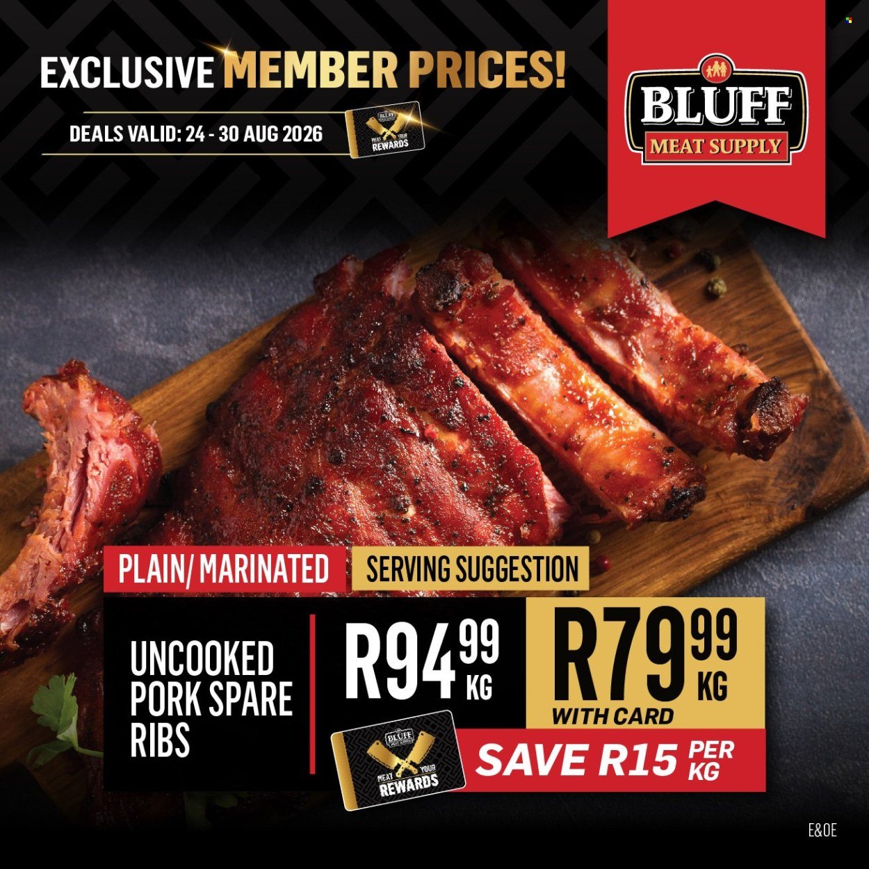 BLUFF MEAT SUPPLY specials - From Monday 24 Aug 2026
