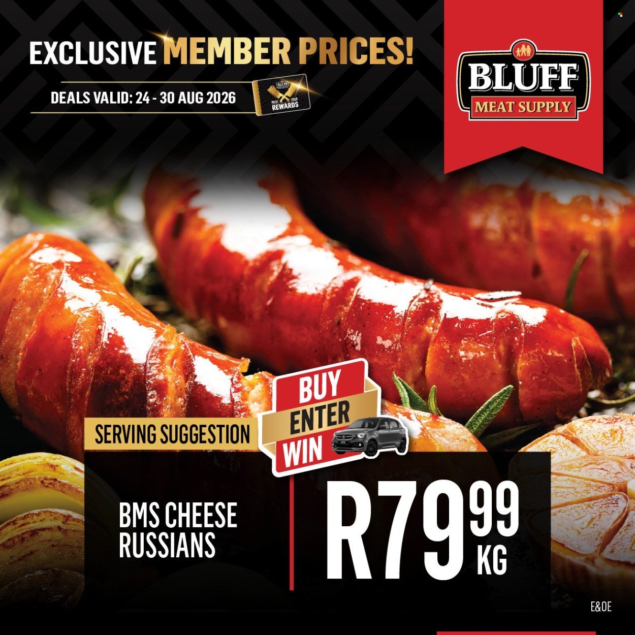 BLUFF MEAT SUPPLY specials - From Monday 24 Aug 2026