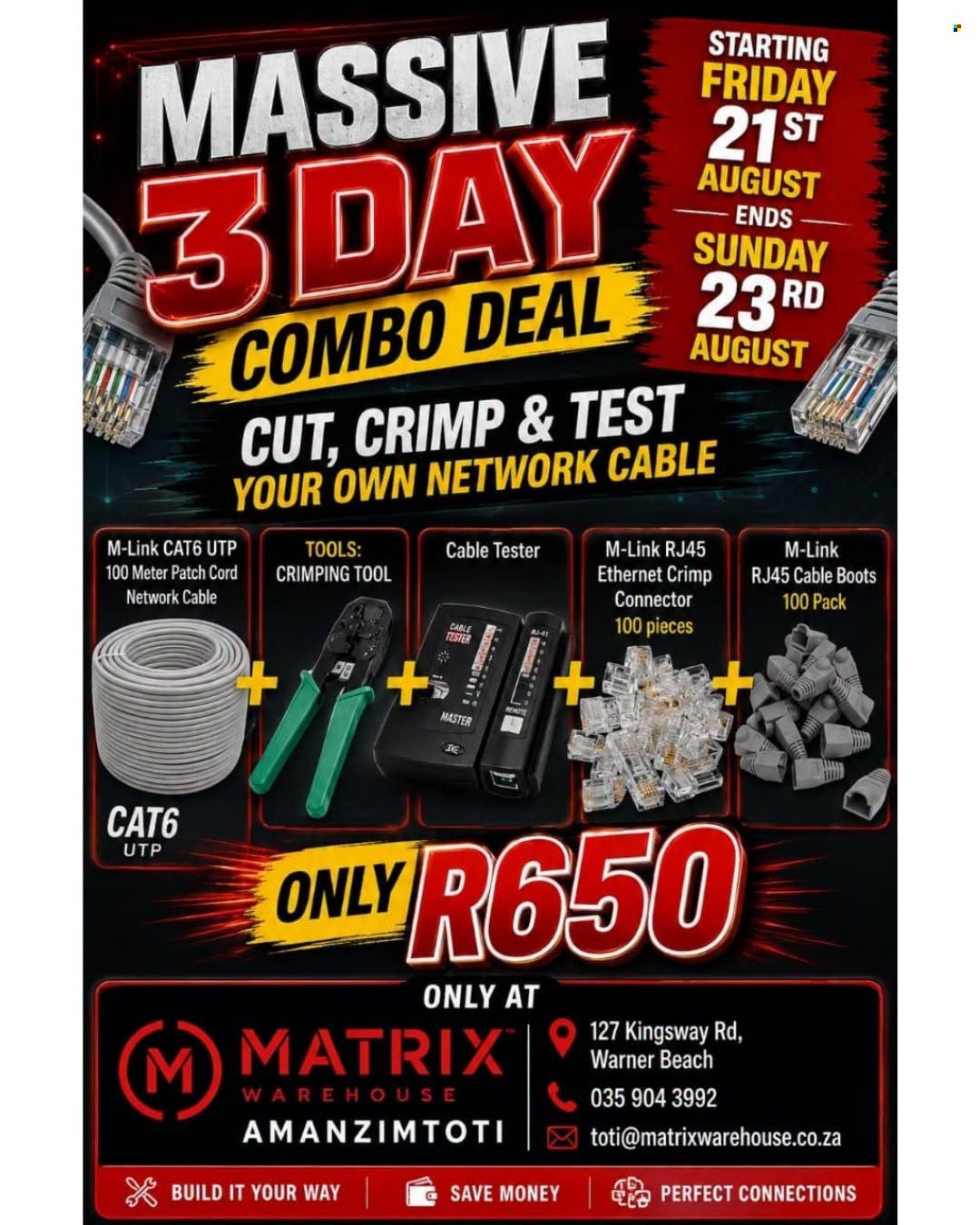 MATRIX WAREHOUSE specials - From Friday 21 Aug 2026