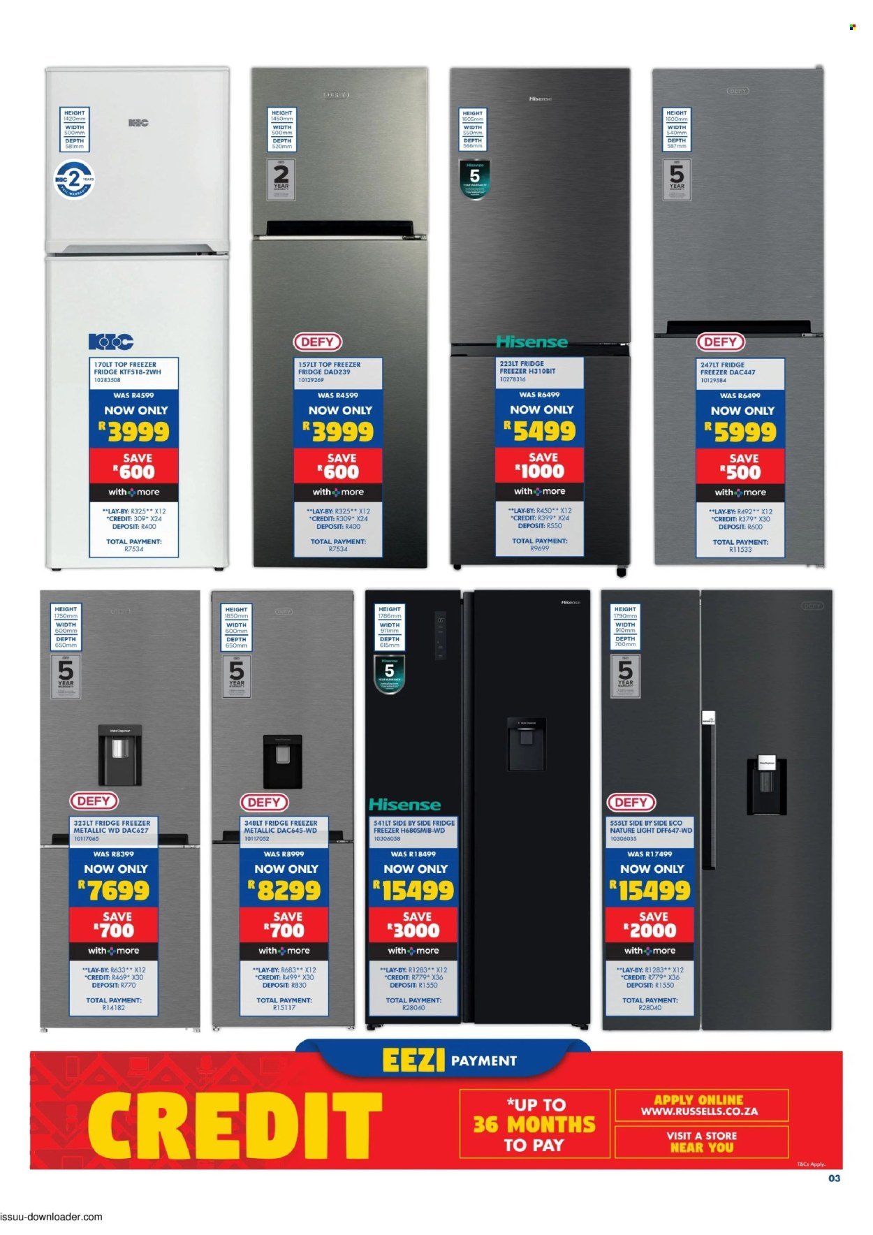 RUSSELLS specials - From Thursday 17 Sept 2026