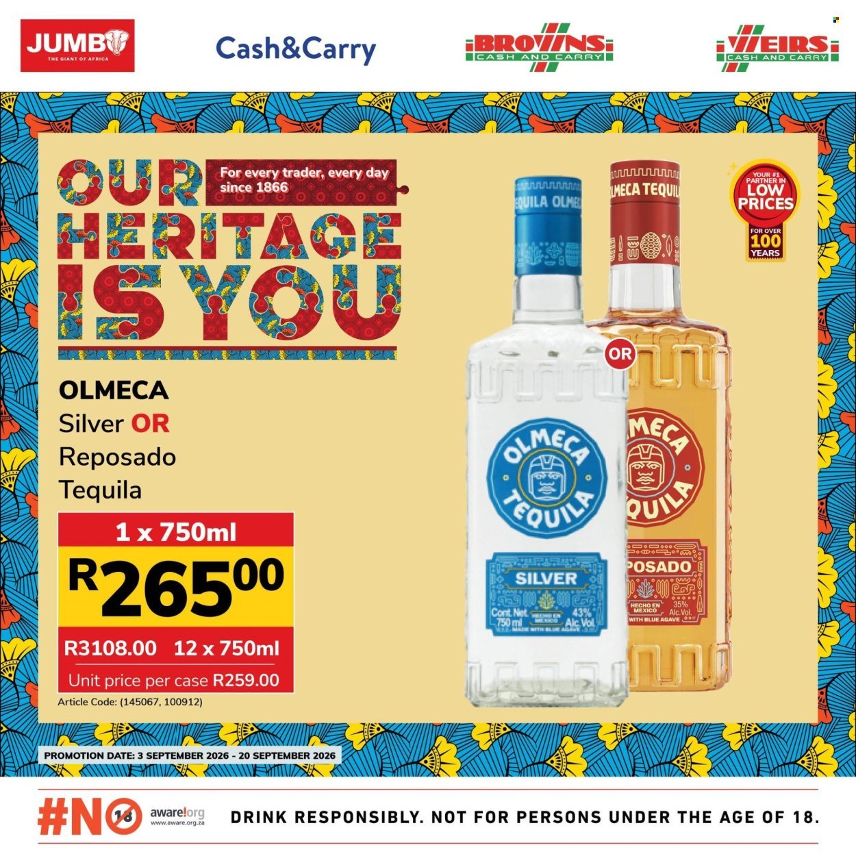 JUMBO CASH & CARRY specials - From Thursday 3 Sept 2026