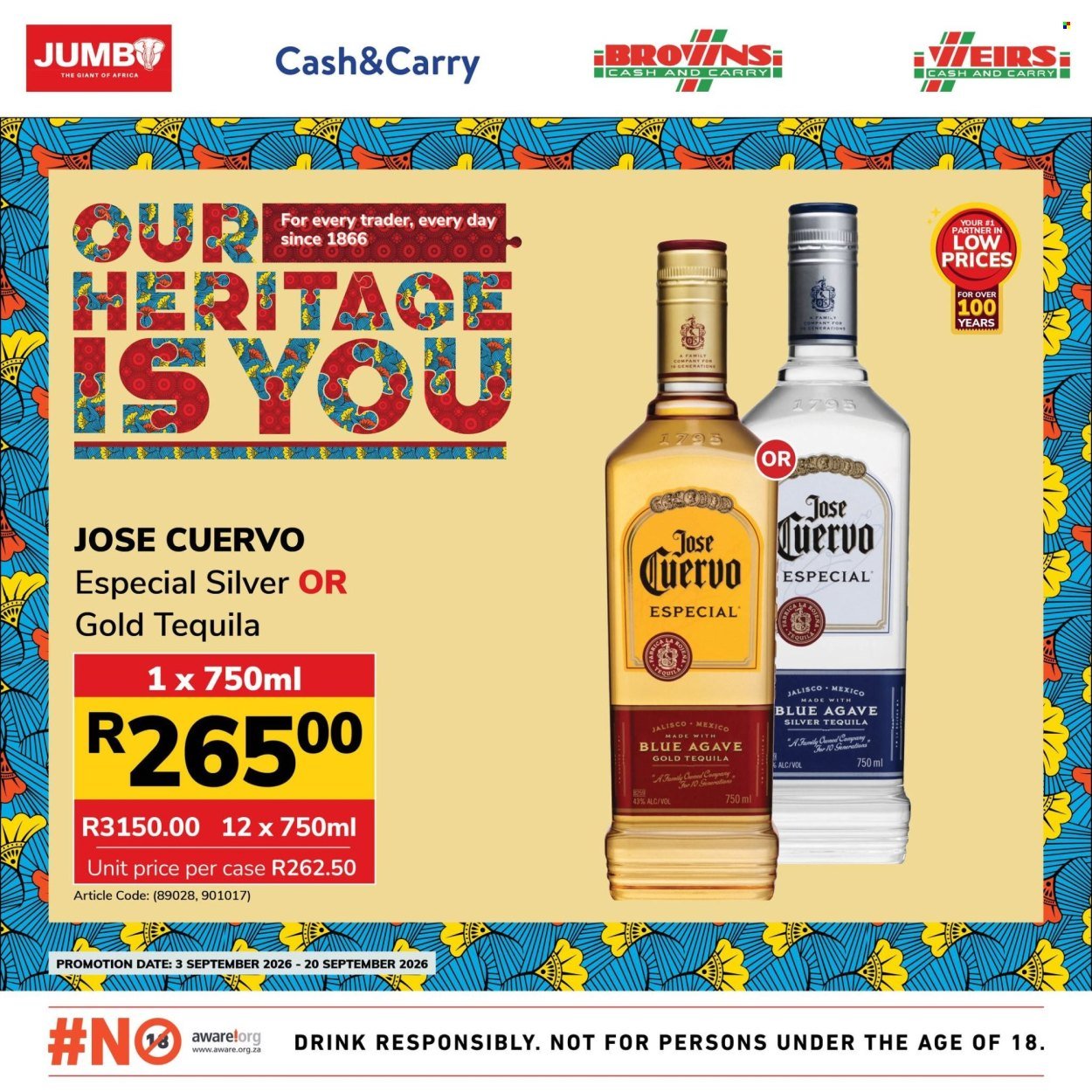 JUMBO CASH & CARRY specials - From Thursday 3 Sept 2026