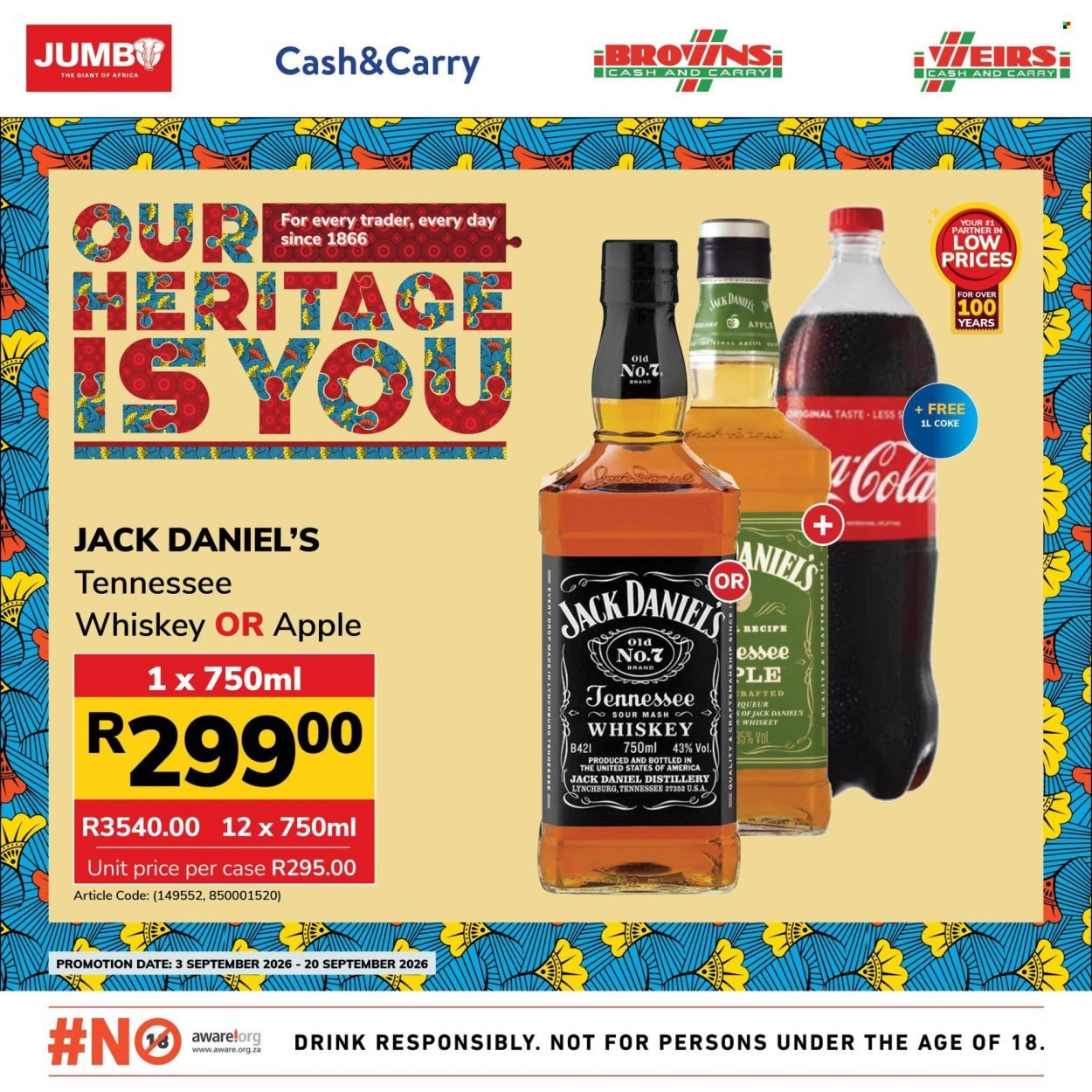 JUMBO CASH & CARRY specials - From Thursday 3 Sept 2026