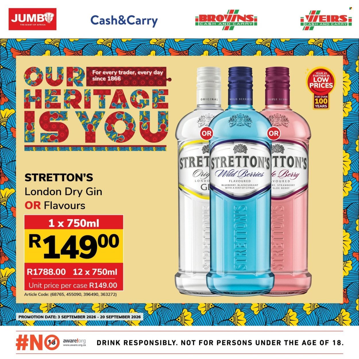 JUMBO CASH & CARRY specials - From Thursday 3 Sept 2026