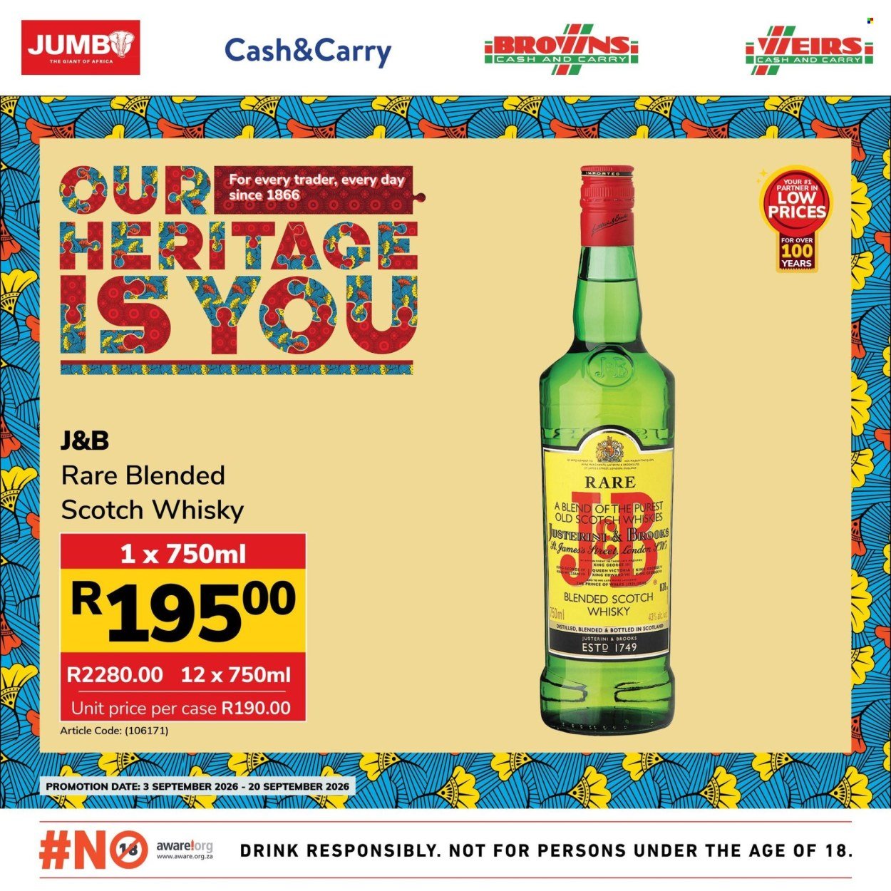 JUMBO CASH & CARRY specials - From Thursday 3 Sept 2026