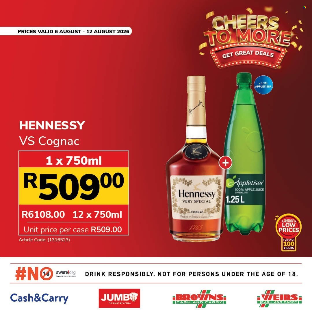 JUMBO CASH & CARRY specials - From Thursday 6 Aug 2026
