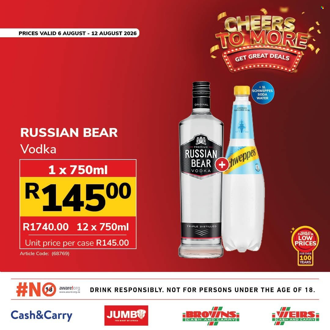 JUMBO CASH & CARRY specials - From Thursday 6 Aug 2026