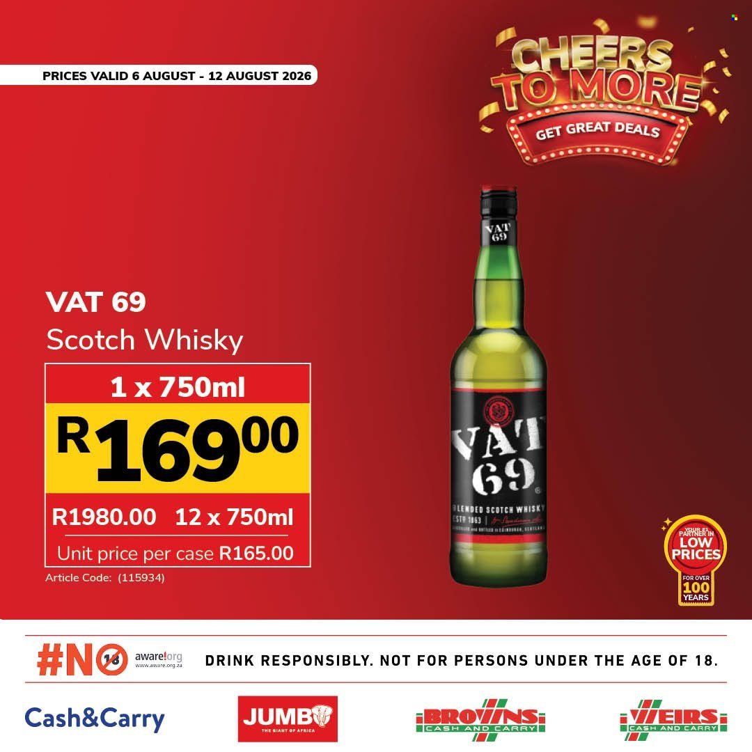 JUMBO CASH & CARRY specials - From Thursday 6 Aug 2026