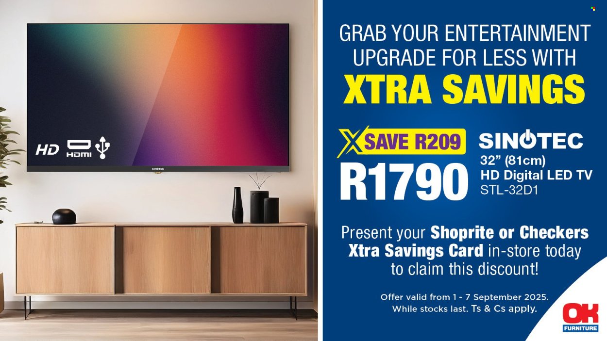 OK FURNITURE specials - From Monday 1 Sept 2025 (2025-09-01 - 2025-09-07) | 1