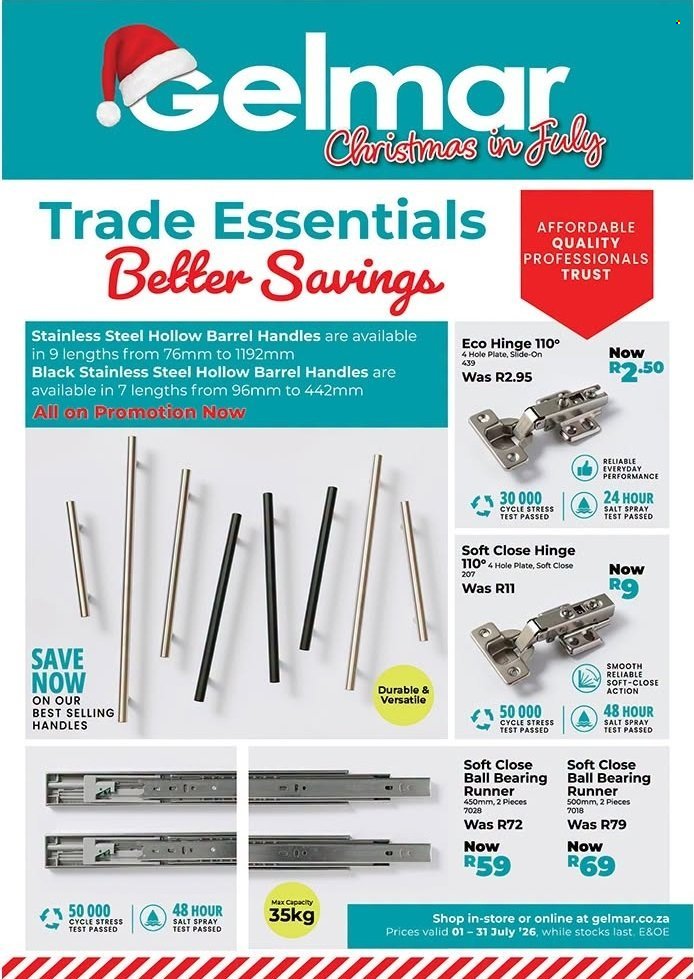 GELMAR specials - From Wednesday 1 Jul 2026