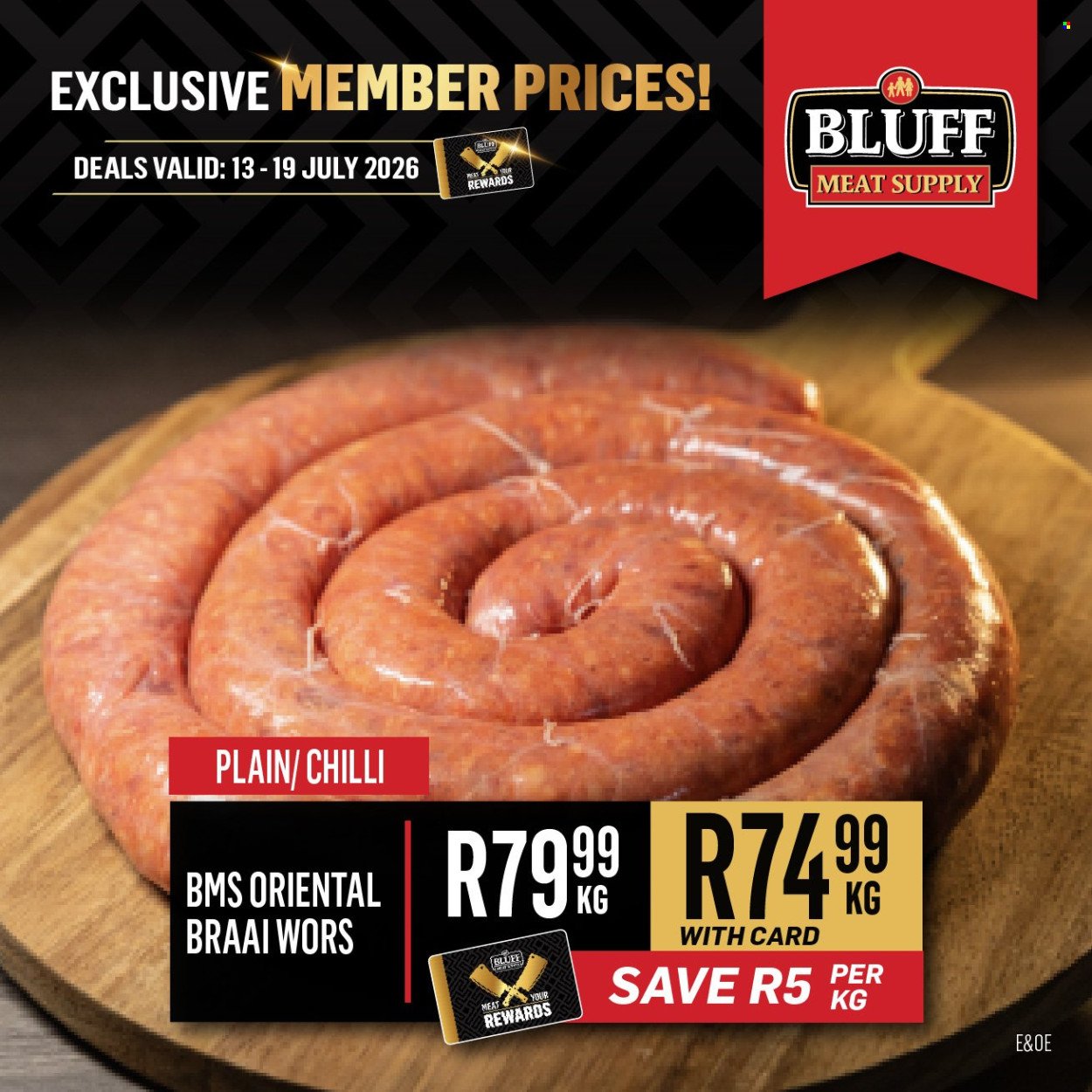 BLUFF MEAT SUPPLY specials - From Monday 13 Jul 2026