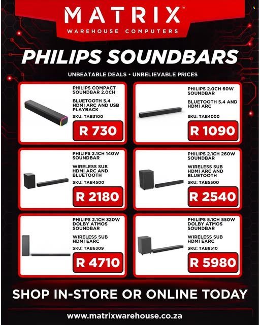 MATRIX WAREHOUSE specials - August 2026