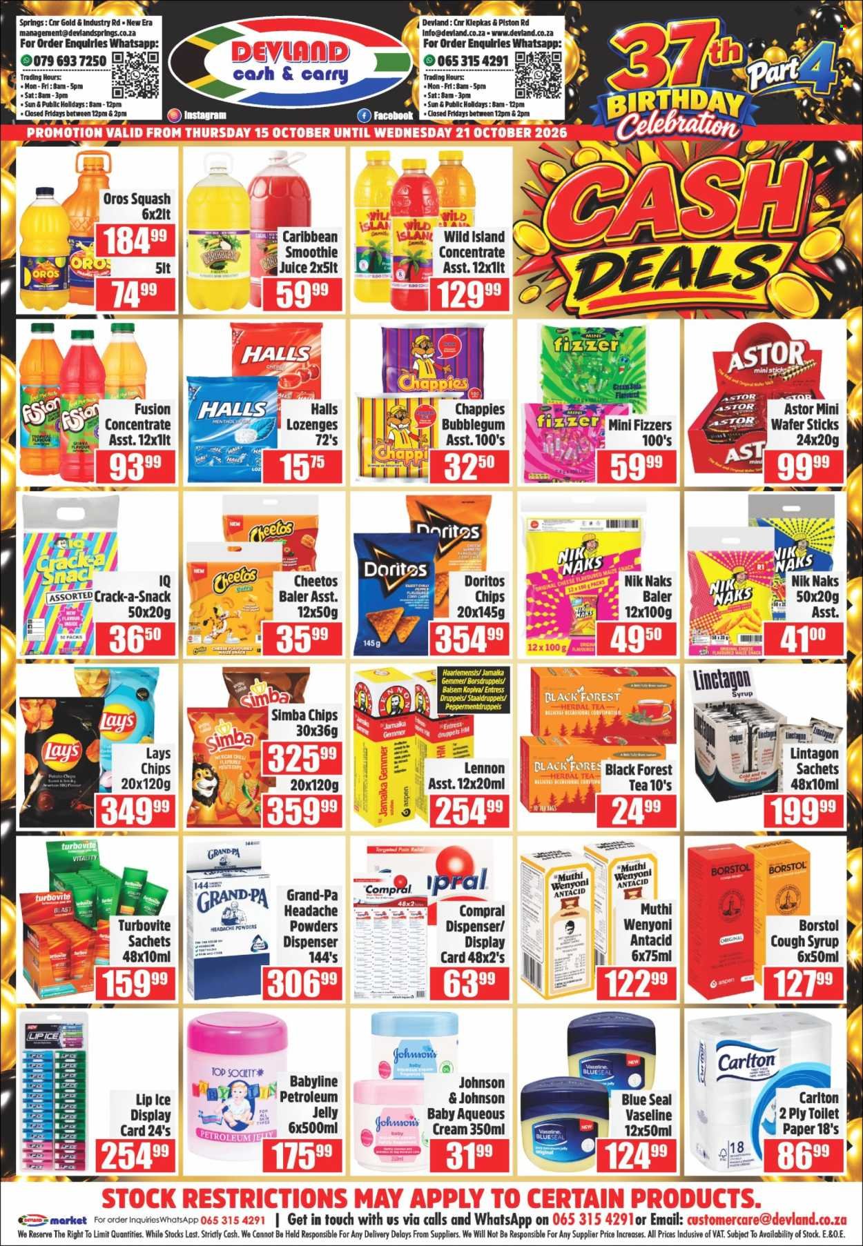 DEVLAND specials - From Thursday 15 Oct 2026