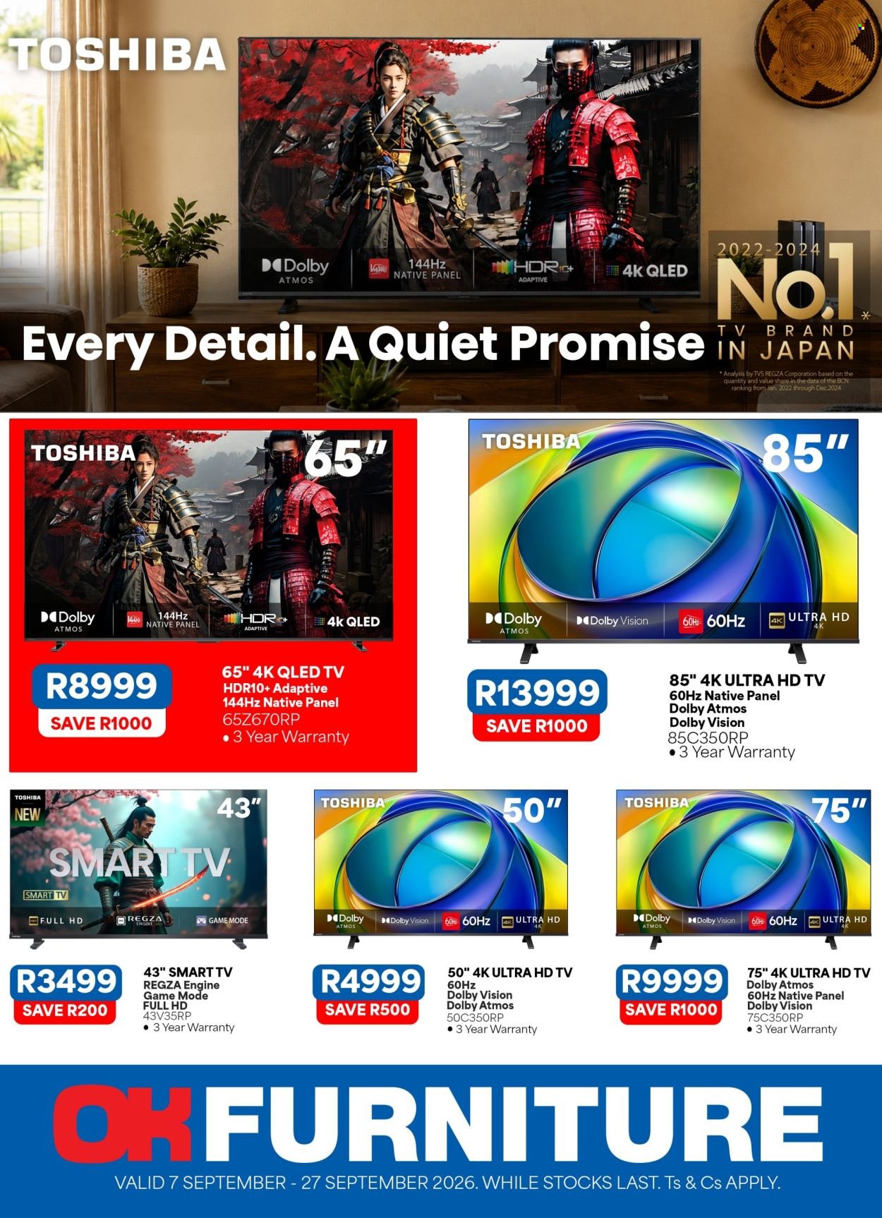 OK FURNITURE specials - From Monday 7 Sept 2026