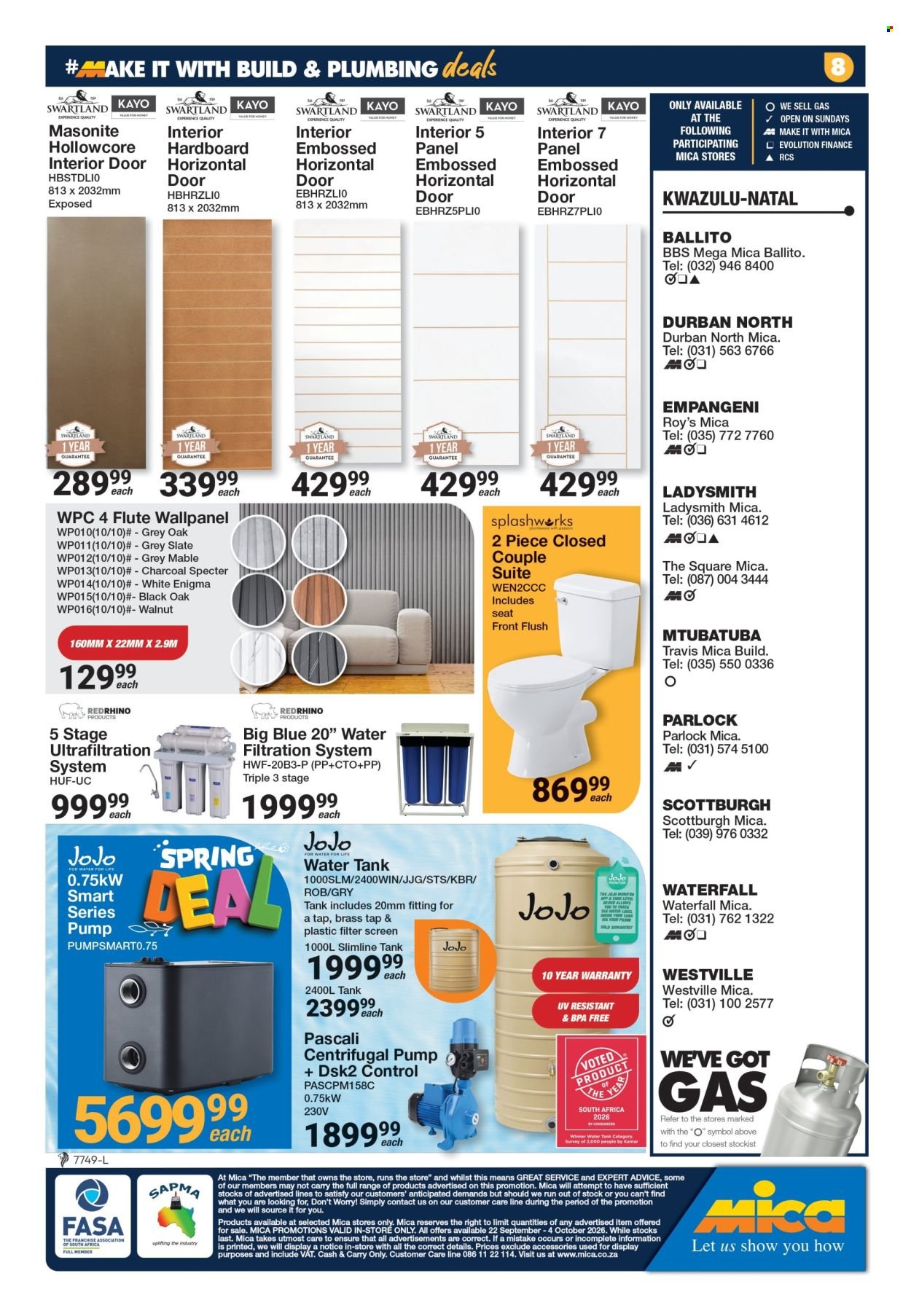 MICA specials - From Tuesday 22 Sept 2026