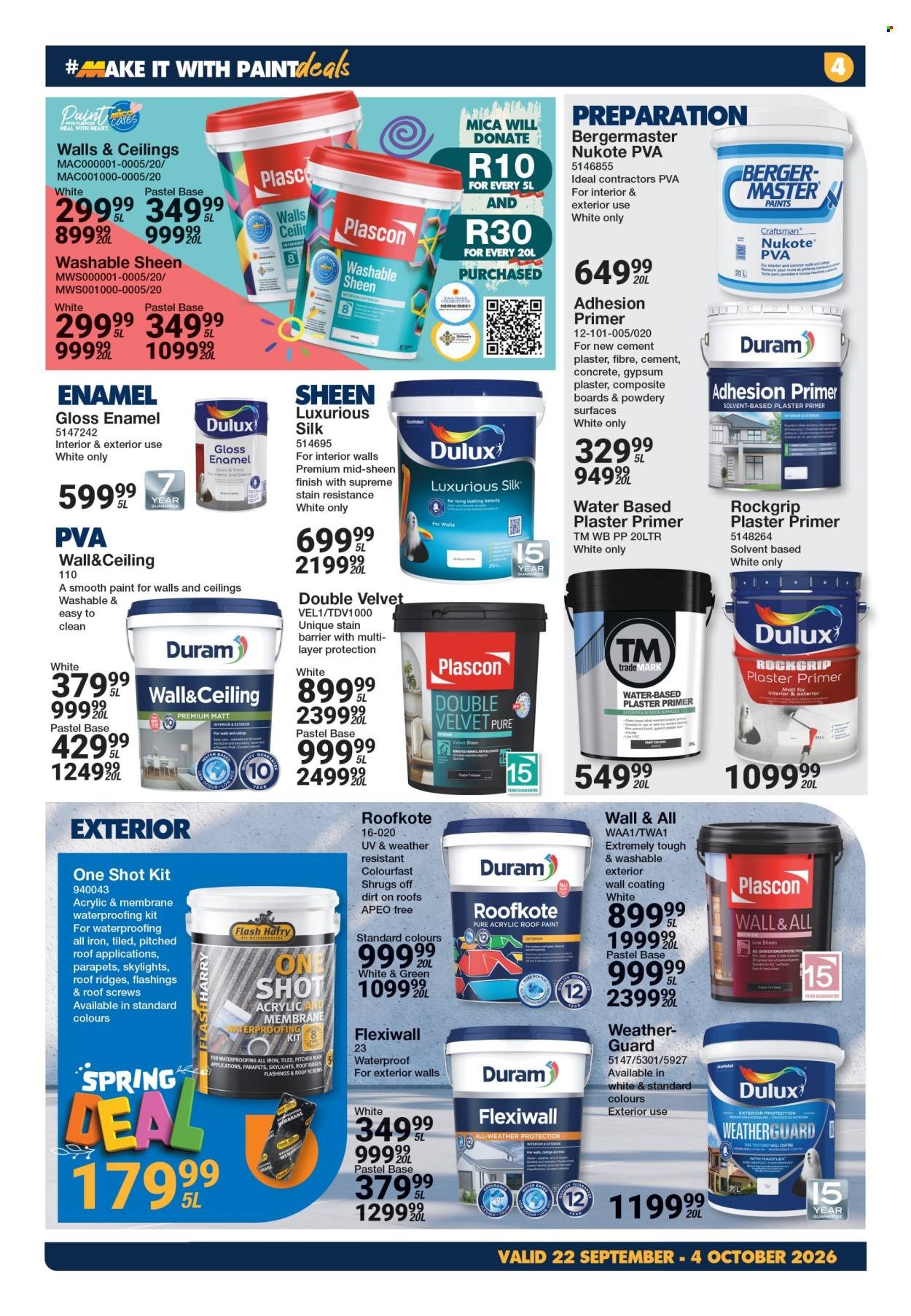 MICA specials - From Tuesday 22 Sept 2026