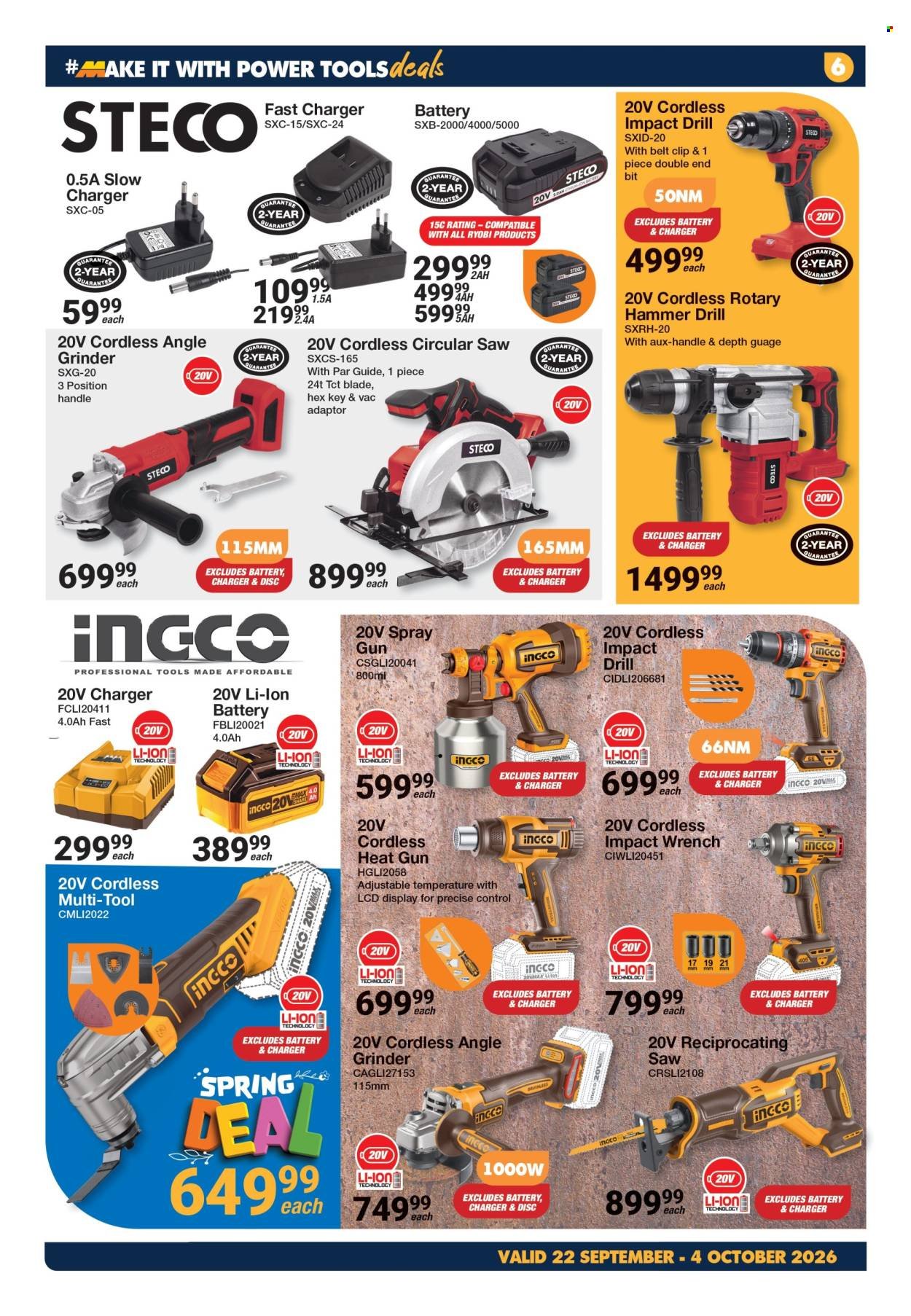 MICA specials - From Tuesday 22 Sept 2026