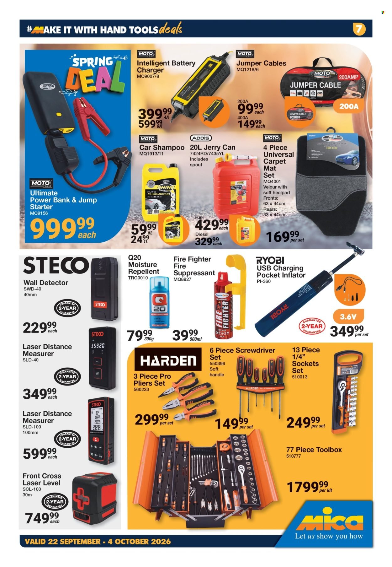 MICA specials - From Tuesday 22 Sept 2026