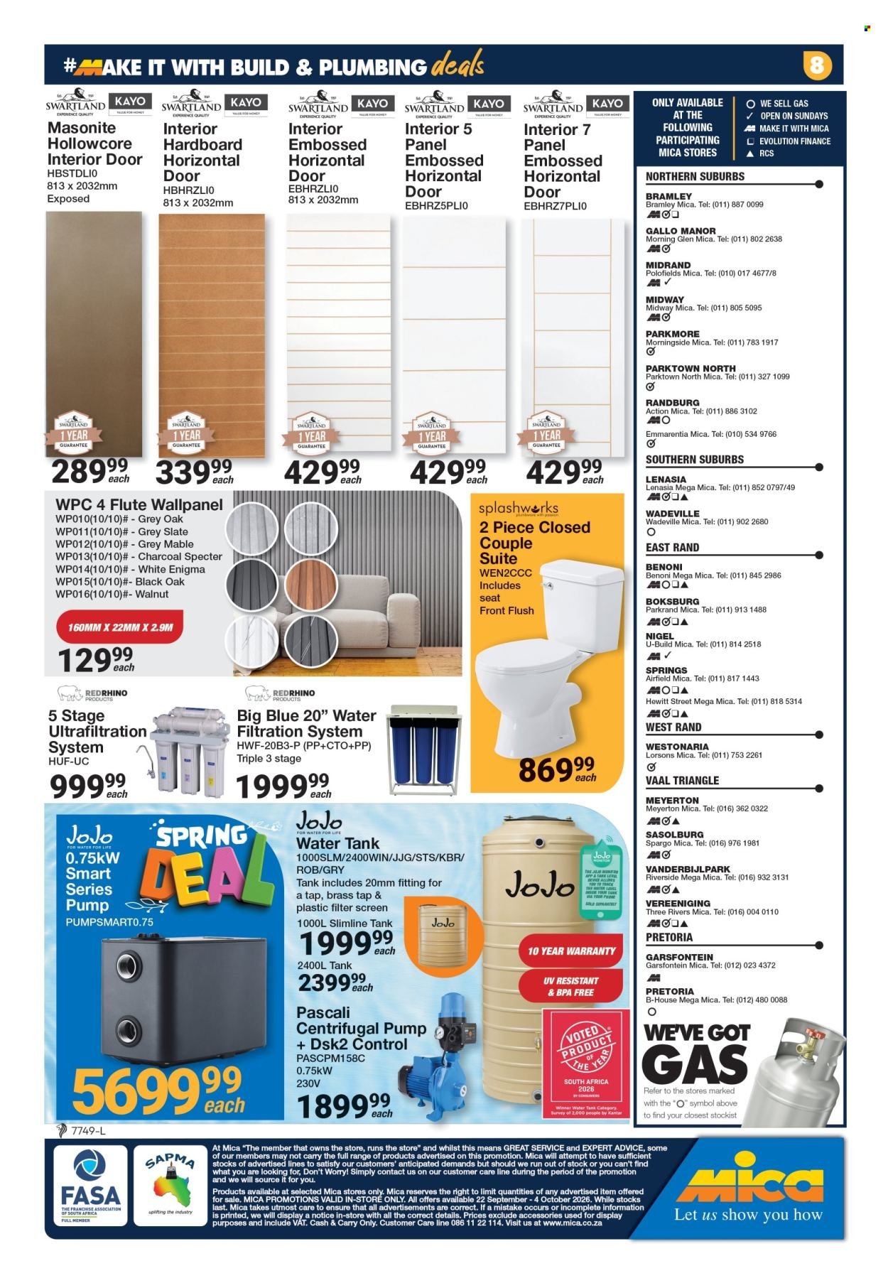 MICA specials - From Tuesday 22 Sept 2026