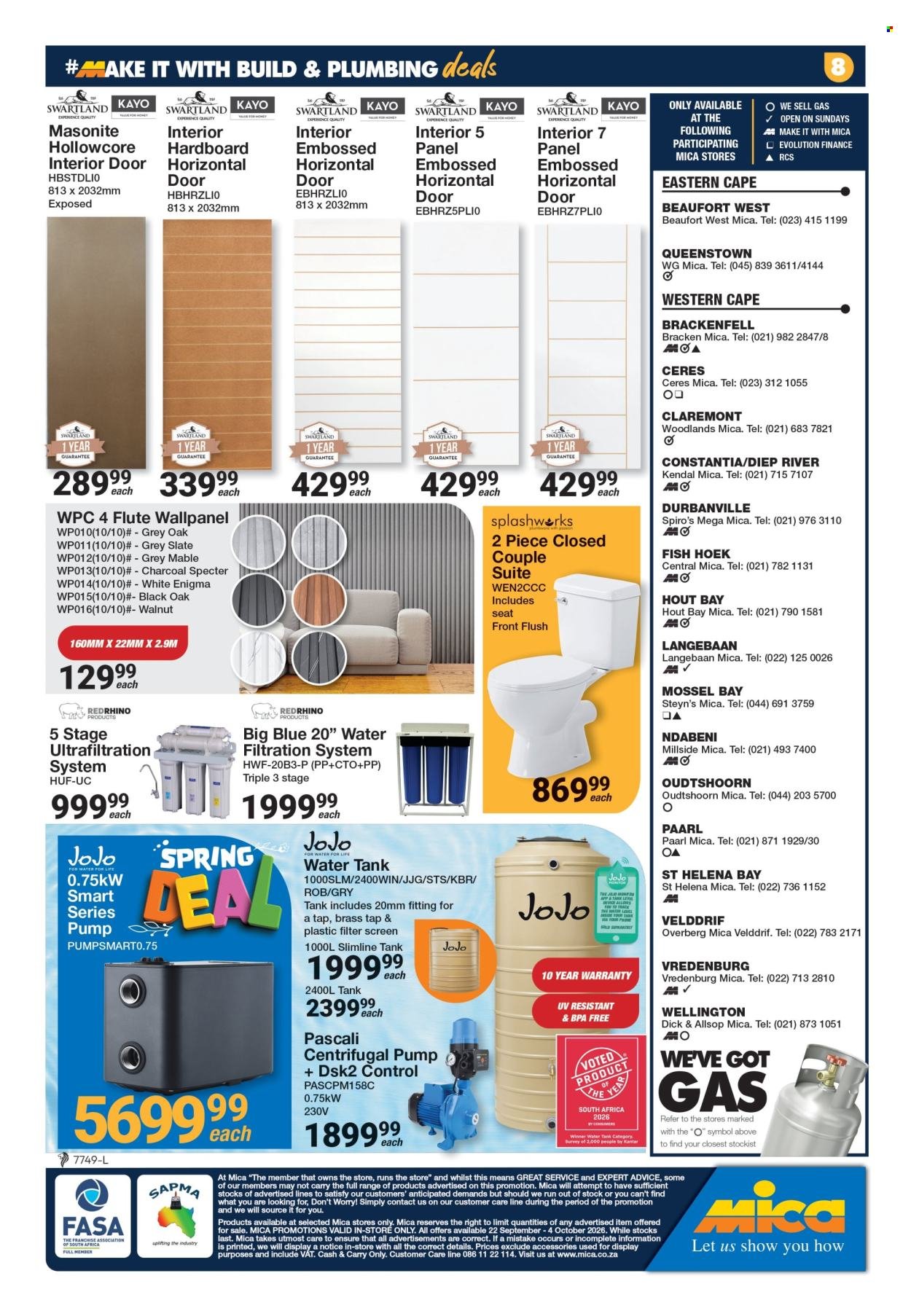 MICA specials - From Tuesday 22 Sept 2026
