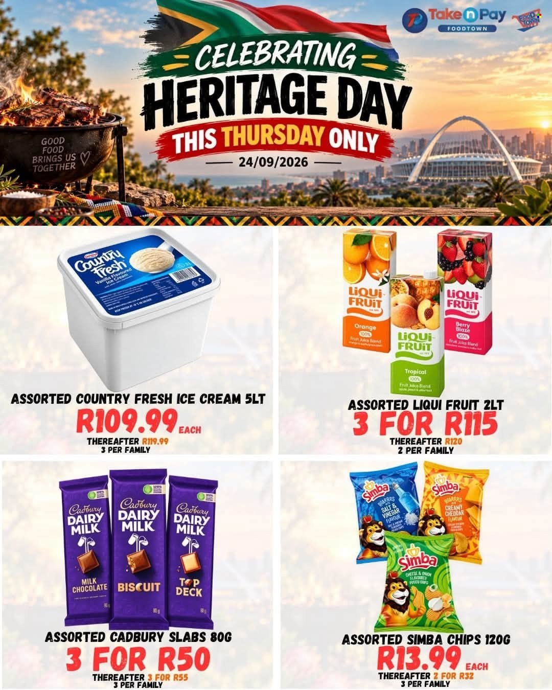 TAKE N PAY specials - From Thursday 24 Sept 2026