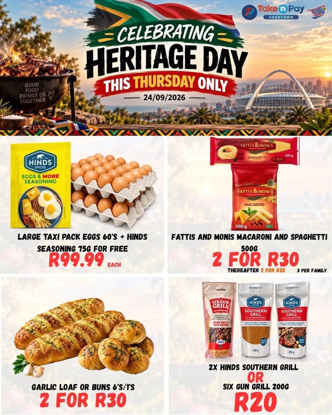 TAKE N PAY specials - From Thursday 24 Sept 2026
