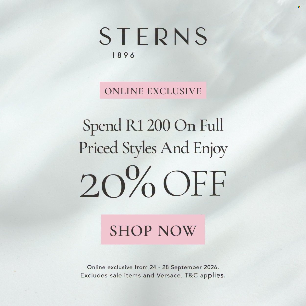 STERNS specials - From Thursday 24 Sept 2026
