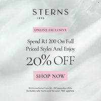STERNS specials - From Thursday 24 Sept 2026