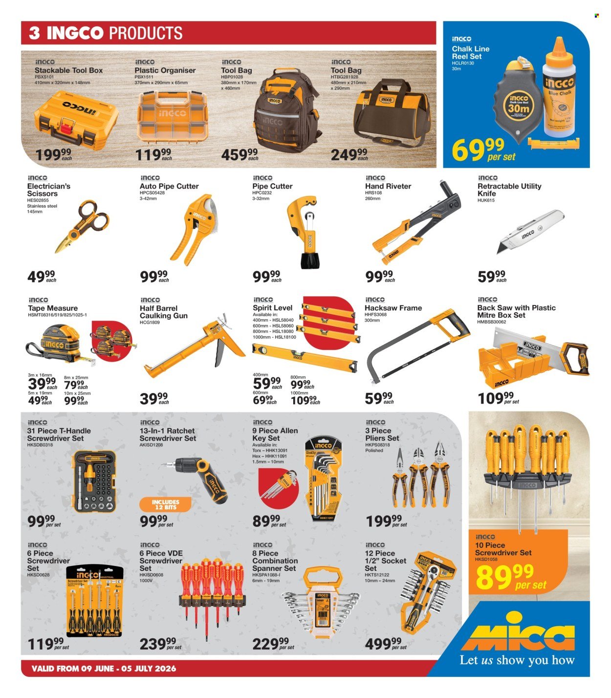 MICA specials - From Tuesday 9 Jun 2026