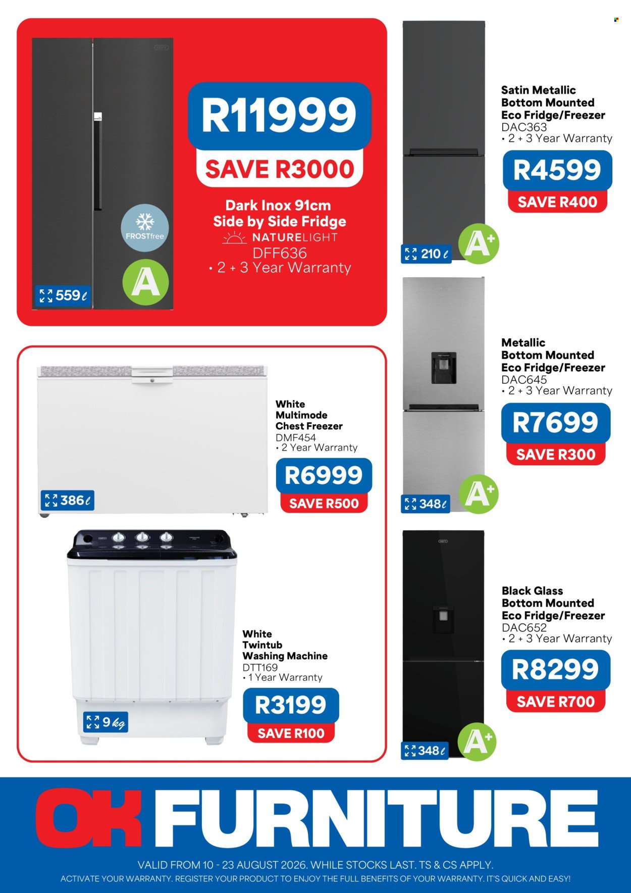 OK FURNITURE specials - From Monday 10 Aug 2026