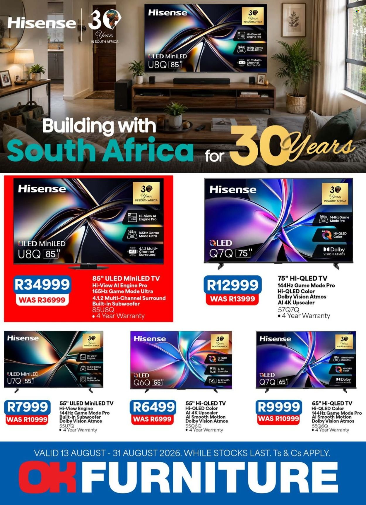 OK FURNITURE specials - From Thursday 13 Aug 2026