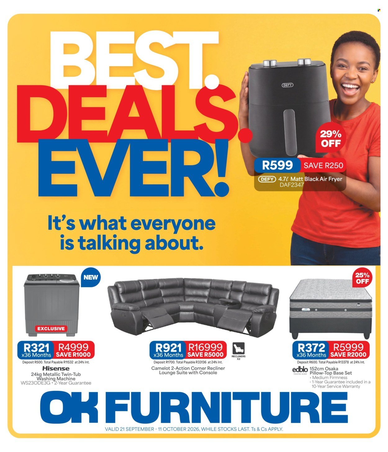 OK FURNITURE specials - From Monday 21 Sept 2026