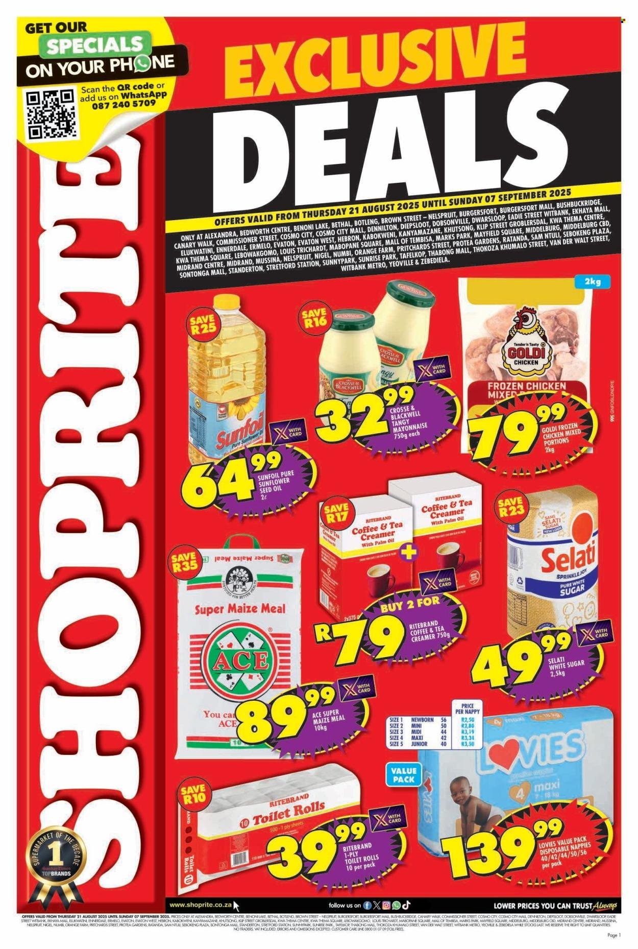 SHOPRITE specials - Major Deals Exclusive Gauteng (2025-08-21 - 2025-09-07) | 1