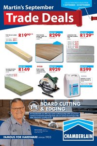 CHAMBERLAIN specials - From Tuesday 1 Sept 2026