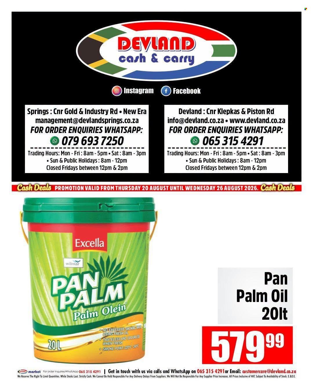 DEVLAND specials - From Thursday 20 Aug 2026