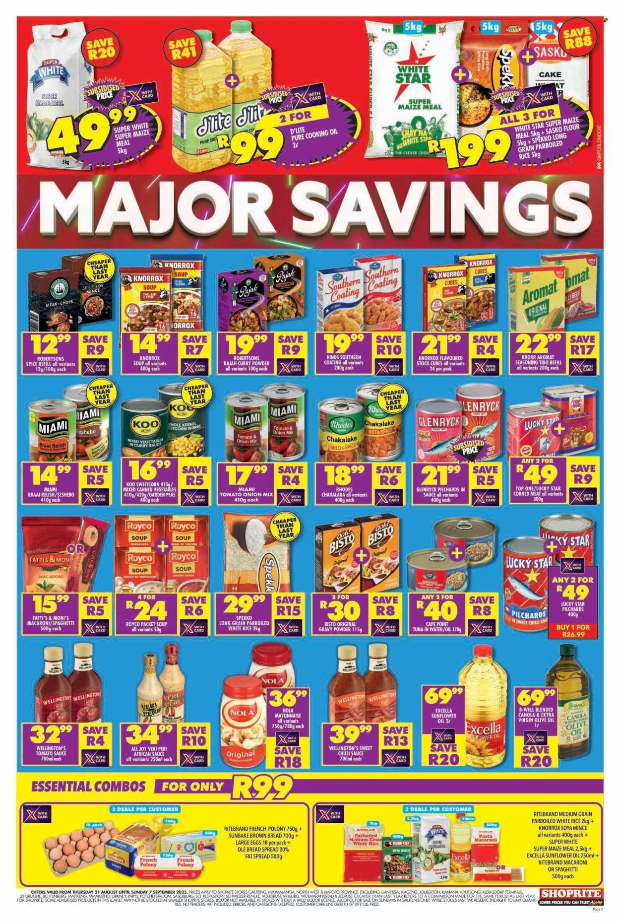 SHOPRITE specials - Major Deals Gauteng (2025-08-21 - 2025-09-07) | 5