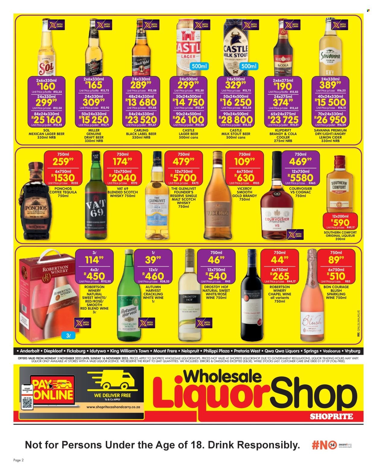 SHOPRITE specials - Wholesale LiquorShop Deals Selected Stores (2025-11-03 - 2025-11-16) | 2