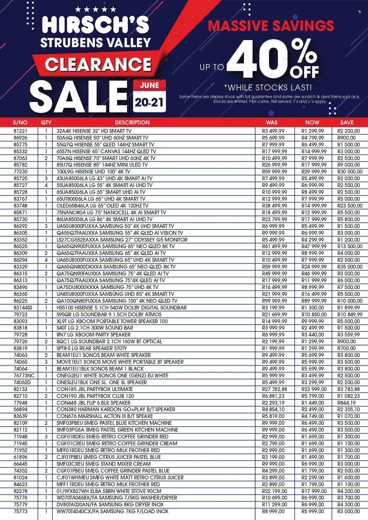 HIRSCH'S specials - From Saturday 20 Jun 2026