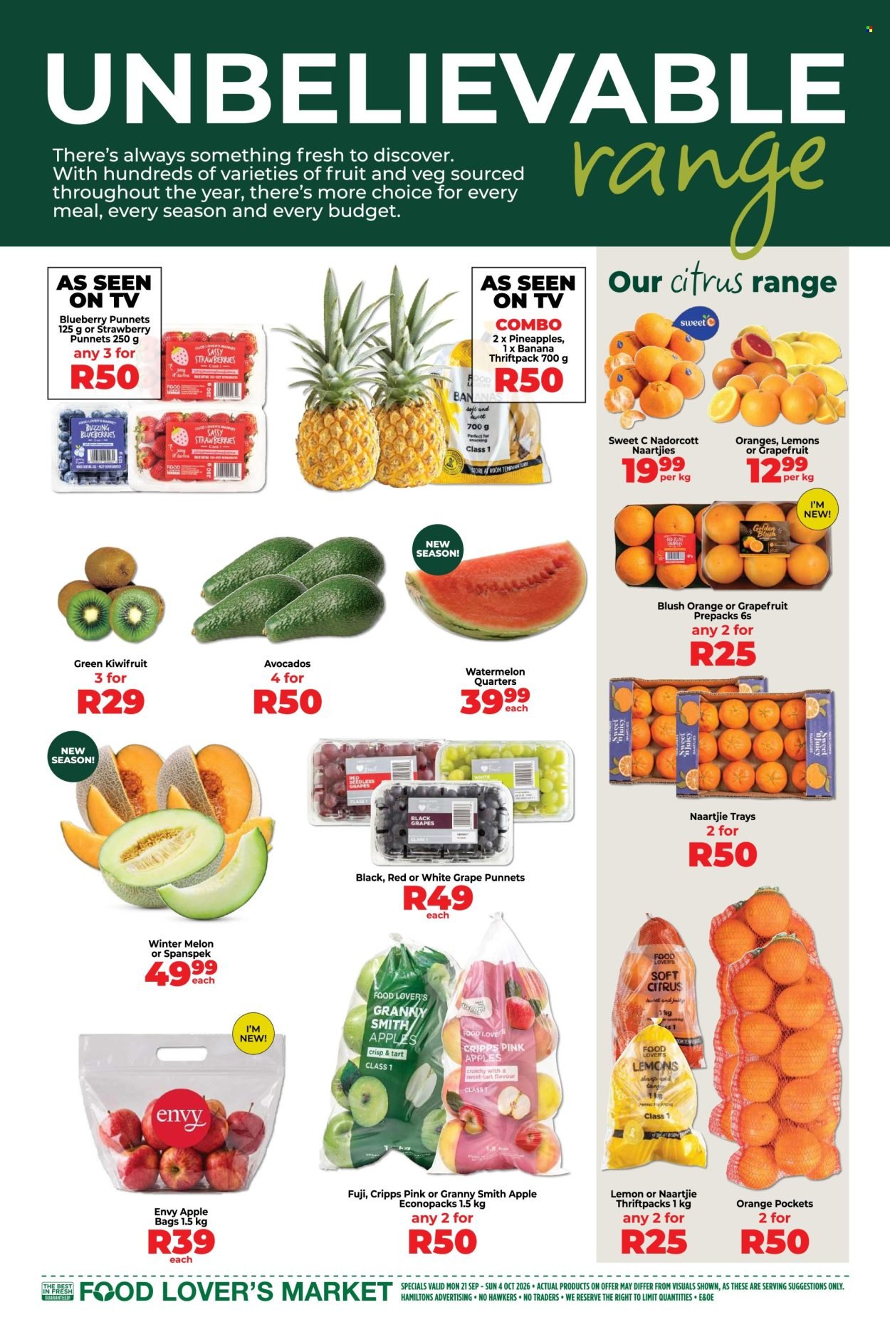 FOOD LOVER'S MARKET specials - From Monday 21 Sept 2026