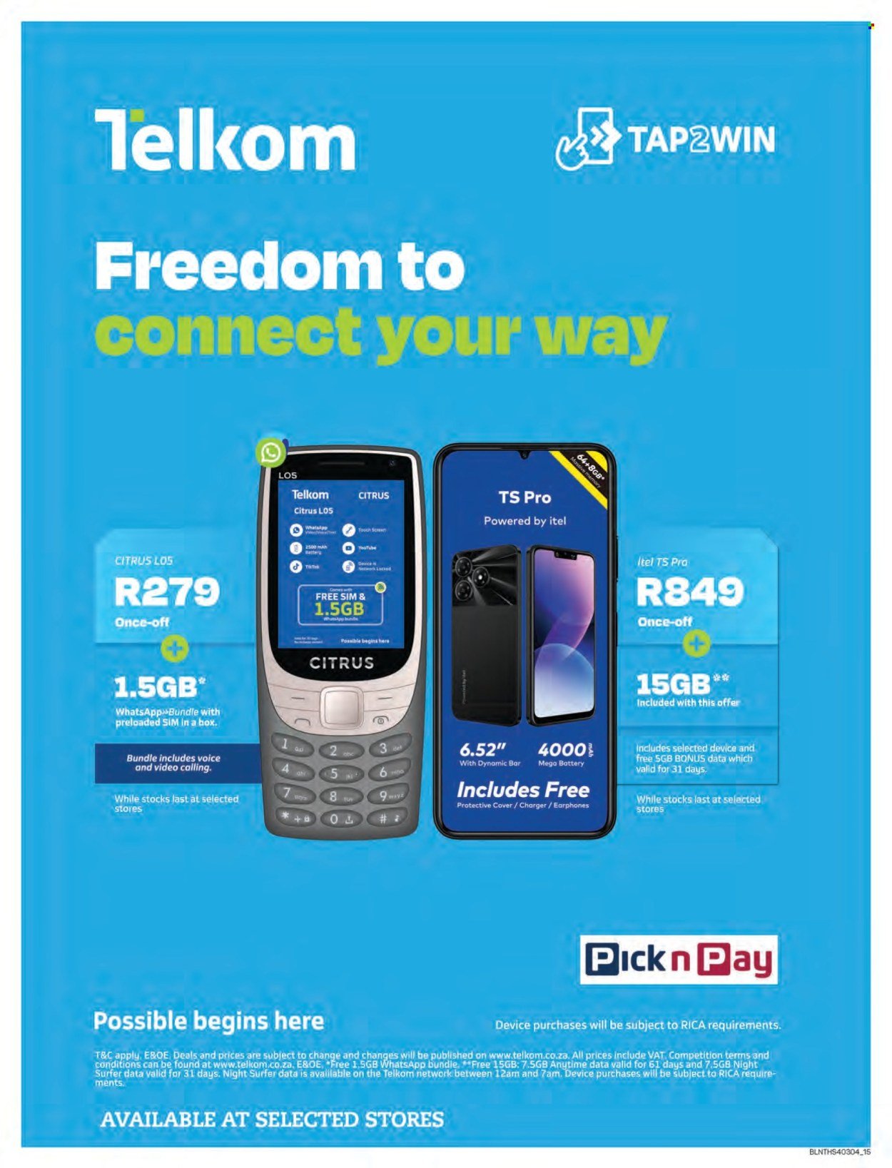 PICK N PAY specials - Easter Cellular Specials (2026-03-09 - 2026-04-12) | 15