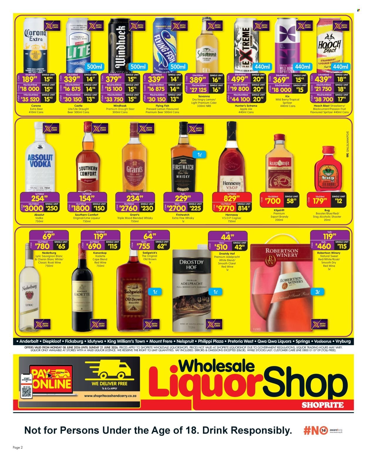 SHOPRITE specials - Wholesale LiquorShop Savings Selected Stores