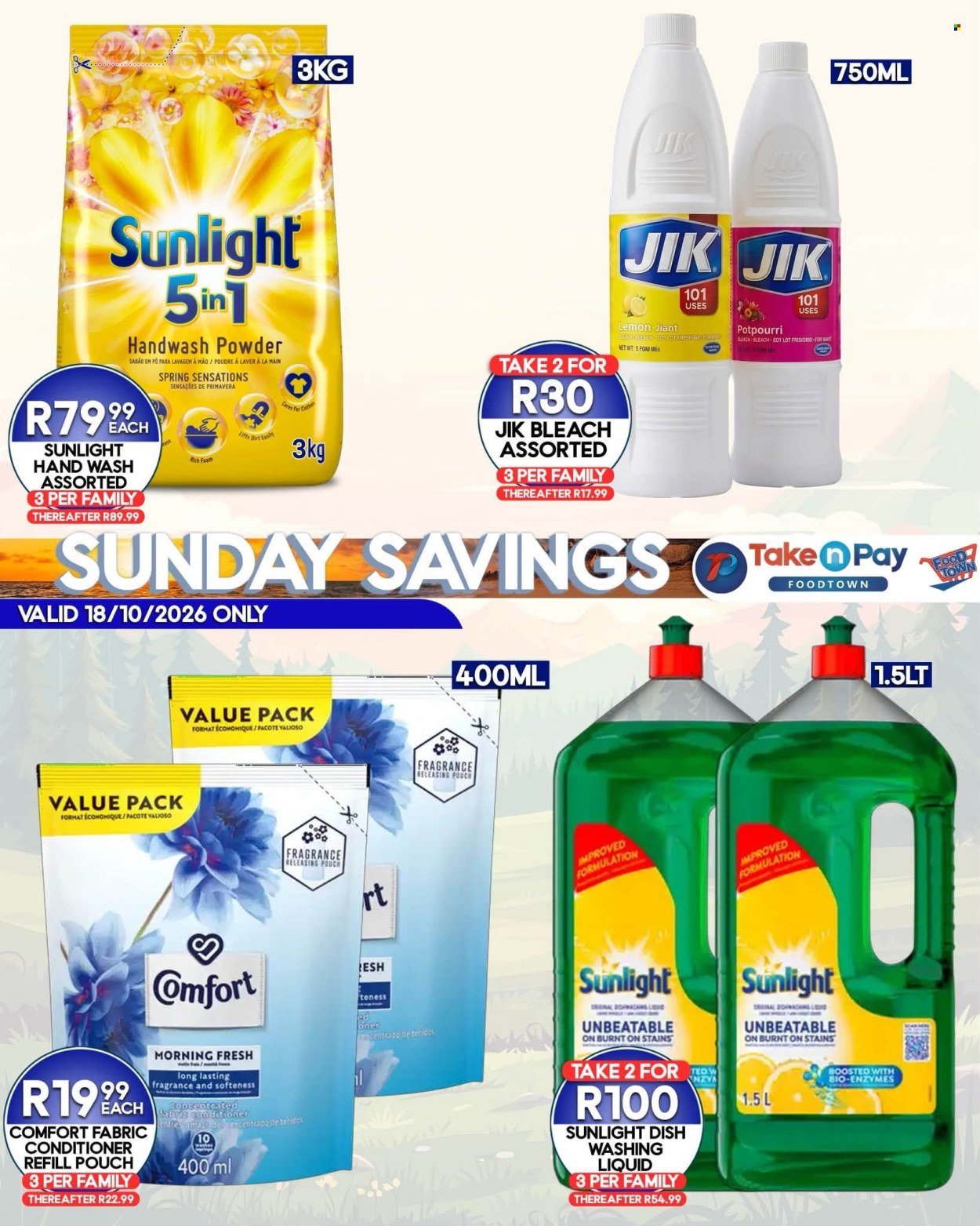 TAKE N PAY specials - From Sunday 18 Oct 2026