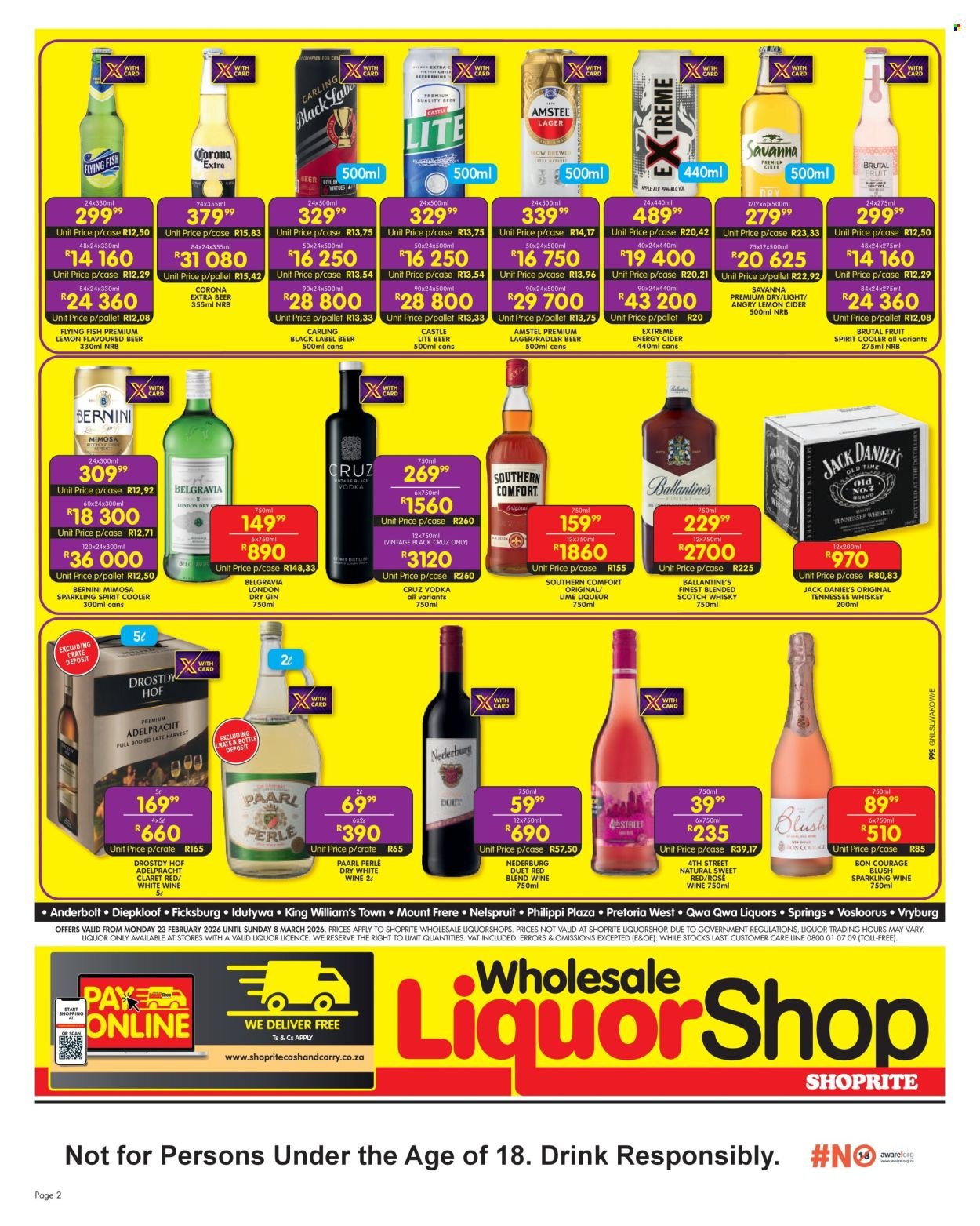 SHOPRITE specials - Wholesale LiquorShop Deals Selected Stores (2026-02-23 - 2026-03-08) | 2