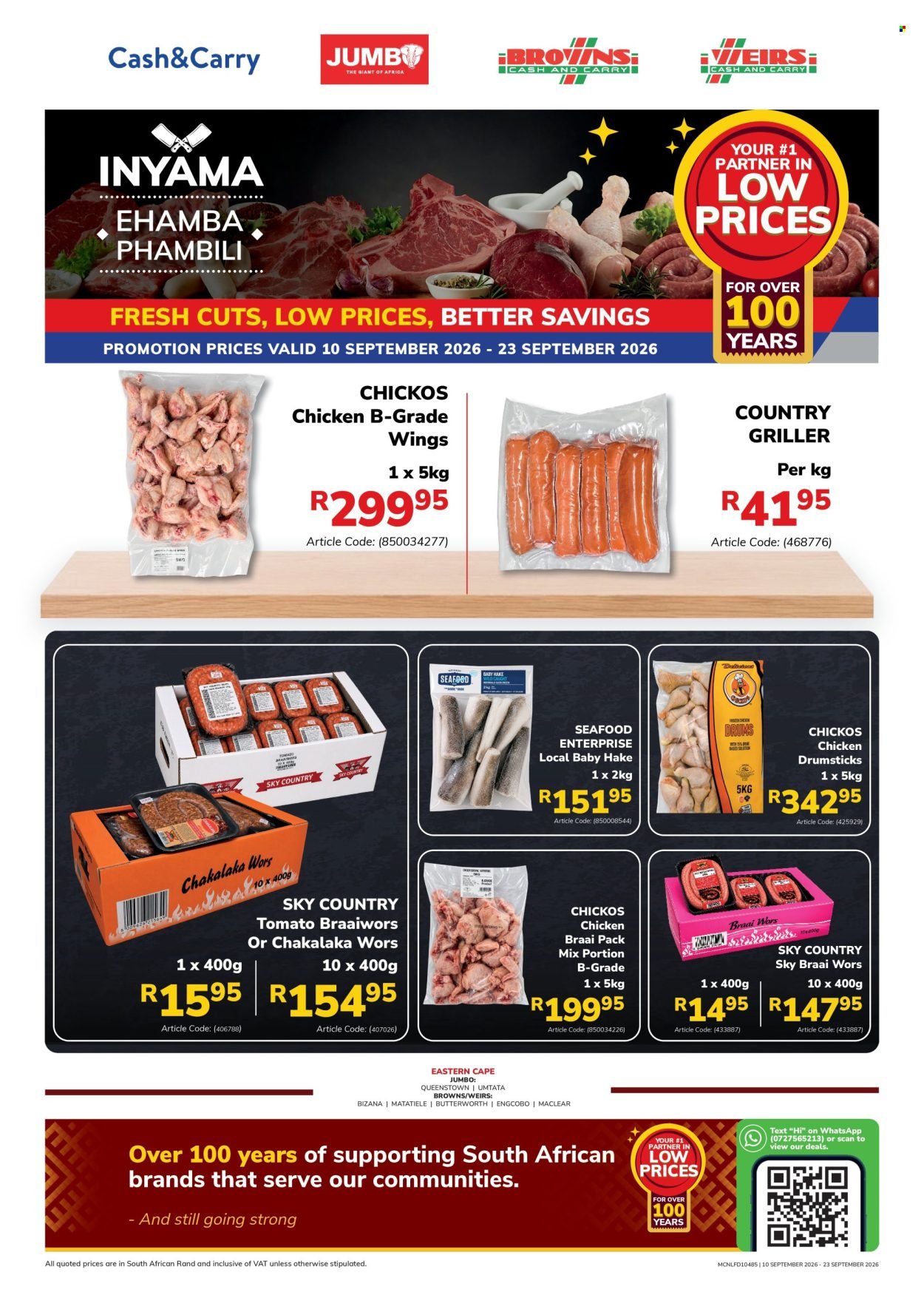 JUMBO CASH & CARRY specials - From Thursday 10 Sept 2026