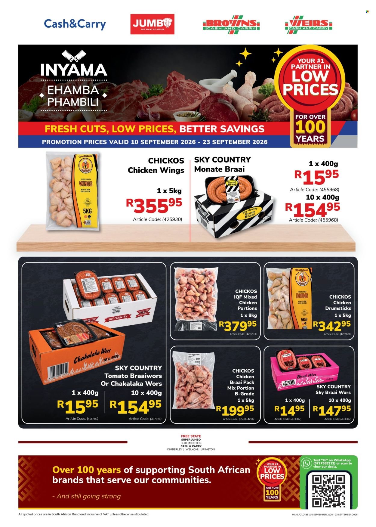 JUMBO CASH & CARRY specials - From Thursday 10 Sept 2026
