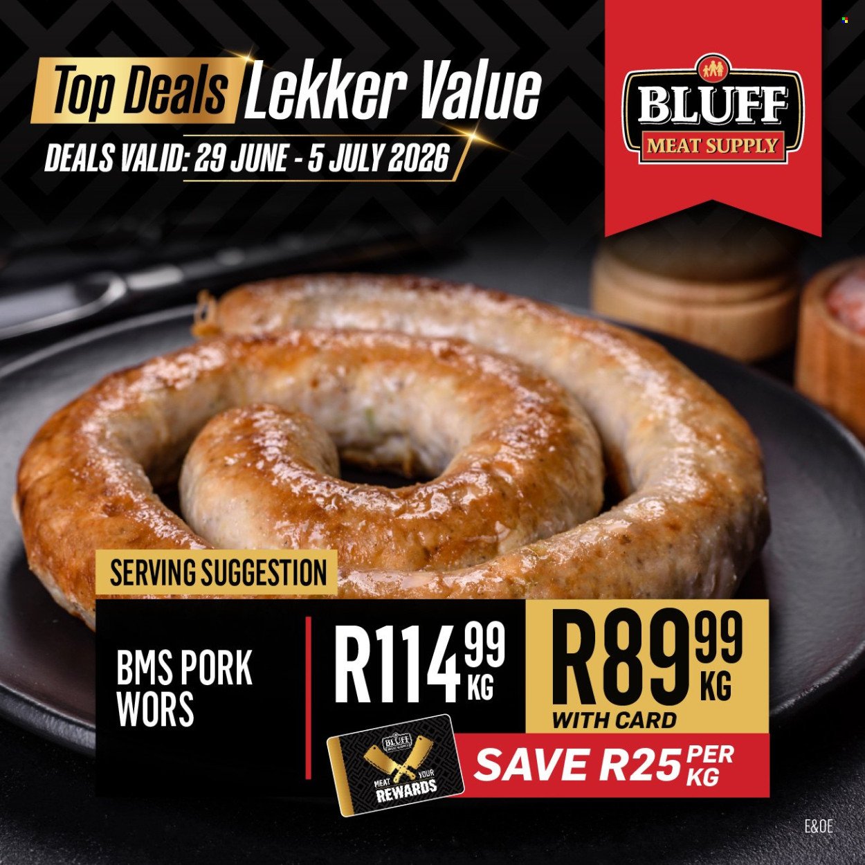 BLUFF MEAT SUPPLY specials - From Monday 29 Jun 2026