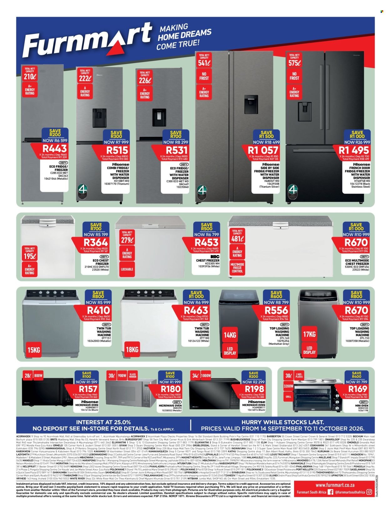 FURNMART specials - From Monday 14 Sept 2026