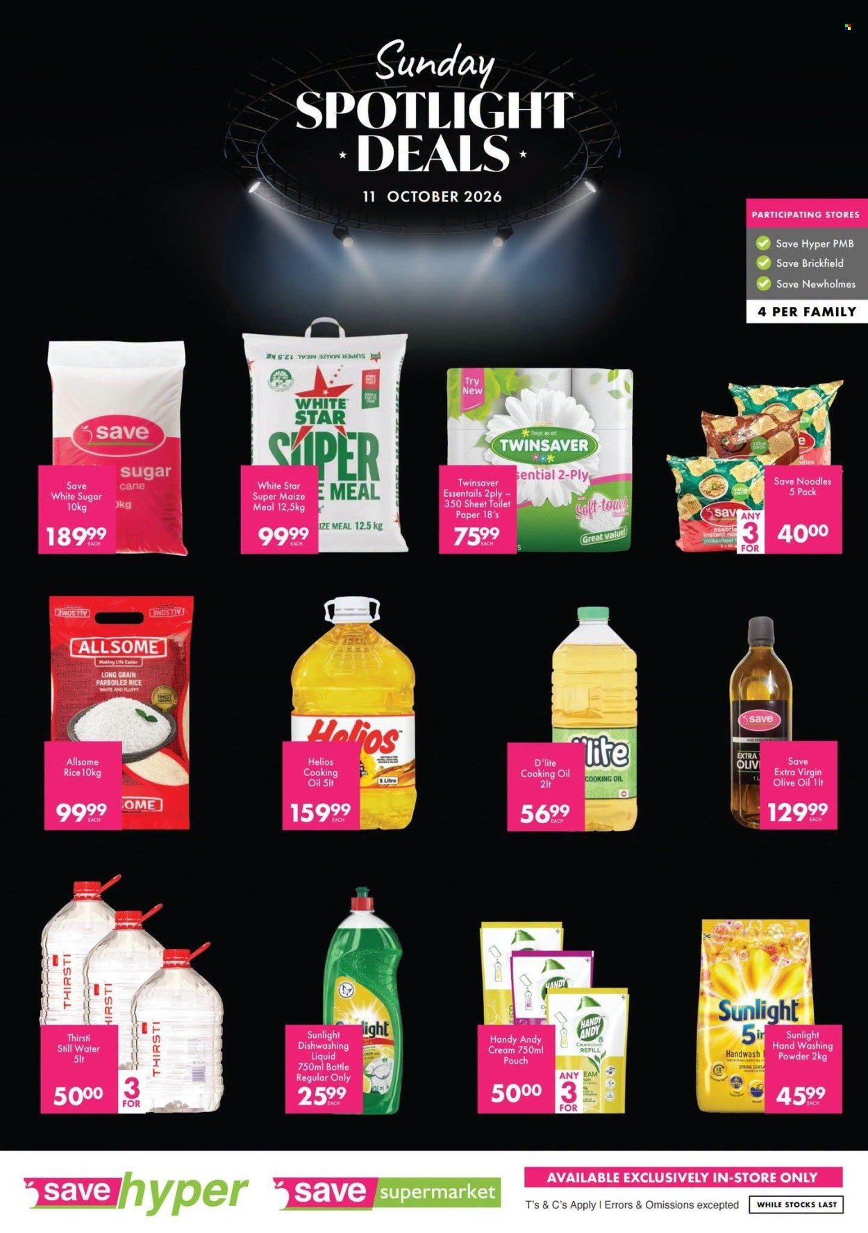 SAVE specials - From Sunday 11 Oct 2026