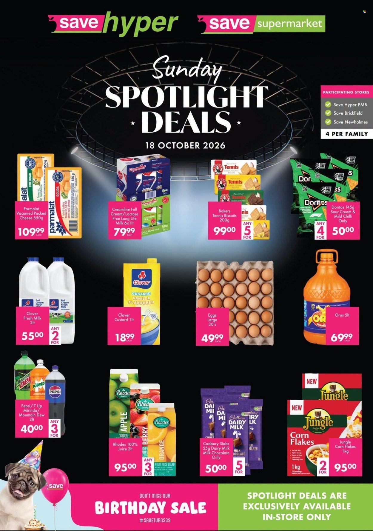 SAVE specials - From Sunday 18 Oct 2026