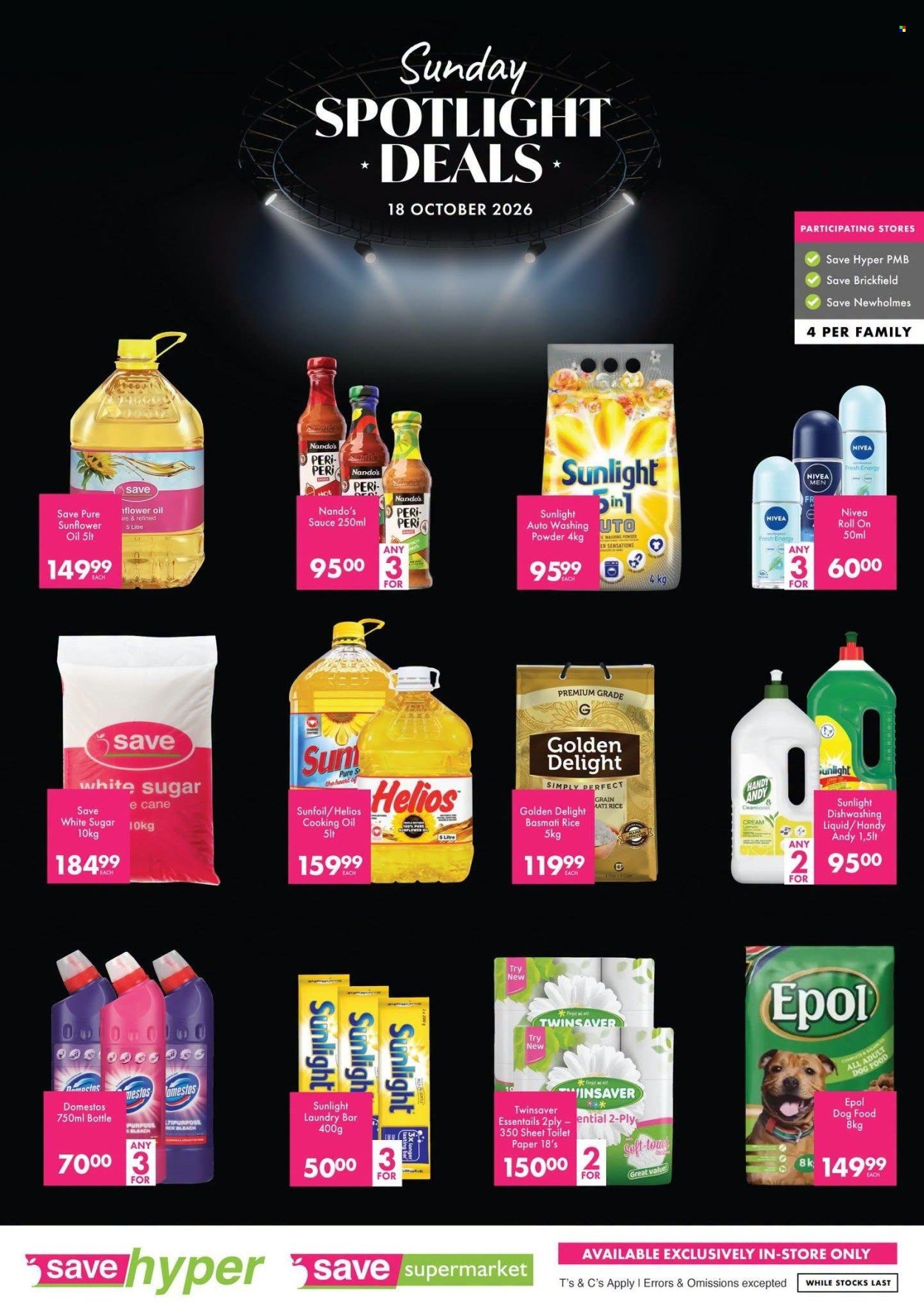 SAVE specials - From Sunday 18 Oct 2026